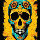 Dynamic Skull and Bone Illustration(Yellow)