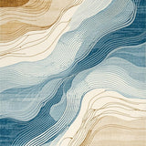 Modern Flowing Waters Area Tranquil River Abstract(Beige)