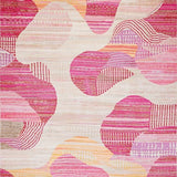 Groovy Boho Pink Beige Area(Pink)