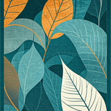 Artisan Crafted Colorful Leaf Motif(Blue)