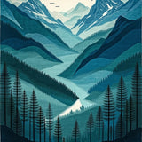Artistic Blue Gradient Terrain Look(Blue)
