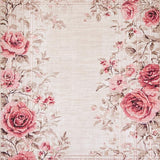 Pastel Rose Garden with Artistic Blush Florals and Modern Mauve Geometry(Beige)