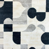 Abstract Geometric Ivory Black High Traffic(Beige)