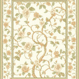 Elegant Floral Vines Area Graceful Beige Patterned Floor(Ivory)