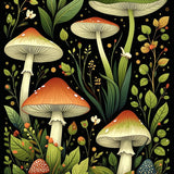 Whimsical Moth and Mushroom Fusion(Green)