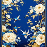 Elegant Bird and Flower Ensemble(Blue)