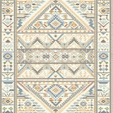 Artisan Tribal Medallion Area Showcasing Textured Layered Diamonds(Beige)