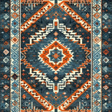 Rustic Abstract Geometric Design(Blue)