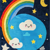 Cute Shaggy Bathroom Area Mat(Blue)