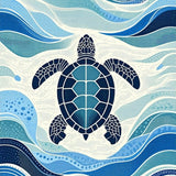 Contemporary Ocean inspired Entryway Mat(Blue)