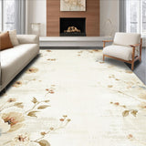 Textured Beige with Abstract Floral Design for Modern Home(Beige)