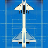 Playful Supersonic Plane Motif(Blue)