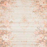 Beige Throw Distressed Floral Design Retro Charm(Beige)