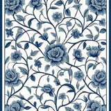 Vibrant Birds and Twisting Vines(Blue)