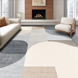 Modern Abstract Large Area Low Pile Non Slip Indoor(Beige)