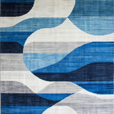 Geometric Blue Tones with Elegant Flair(Blue)