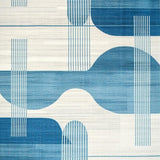Abstract Irregular Blue Cream Motif(Blue)