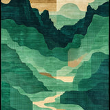 Engaging Contemporary Abstract Motif(Green)