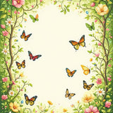 Lively Abstract Floral Fusion(Ivory)