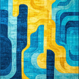 Modern Abstract Vibrant Wool(Blue)