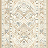Artistic Beige Ivory Area Tribal Design(Beige)