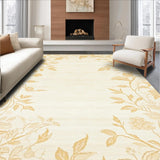 Neutral Area Beige Floral Vintage Throw(Beige)