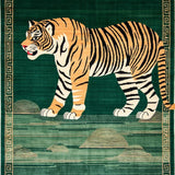 Artistic Ethnic Tiger Motif(Green)