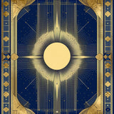 Stylish Geometric Gold Fusion(Blue)