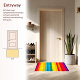 Abstract Rainbow Tiled Design(Red)