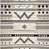 Boho Luxe Area with Tribal Chevron Stripes and Artistic Contrast Design(Black)