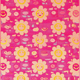 Playful Floral Smiley Aesthetic(Pink)