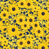 Retro Artistic Sunflower Print(Yellow)