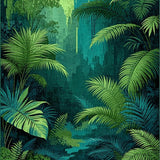 Tropical Floral Textured Elegance(Green)