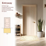 Elegant Floral with Non Slip Backing and Delicate Beige Blossoms(Beige)