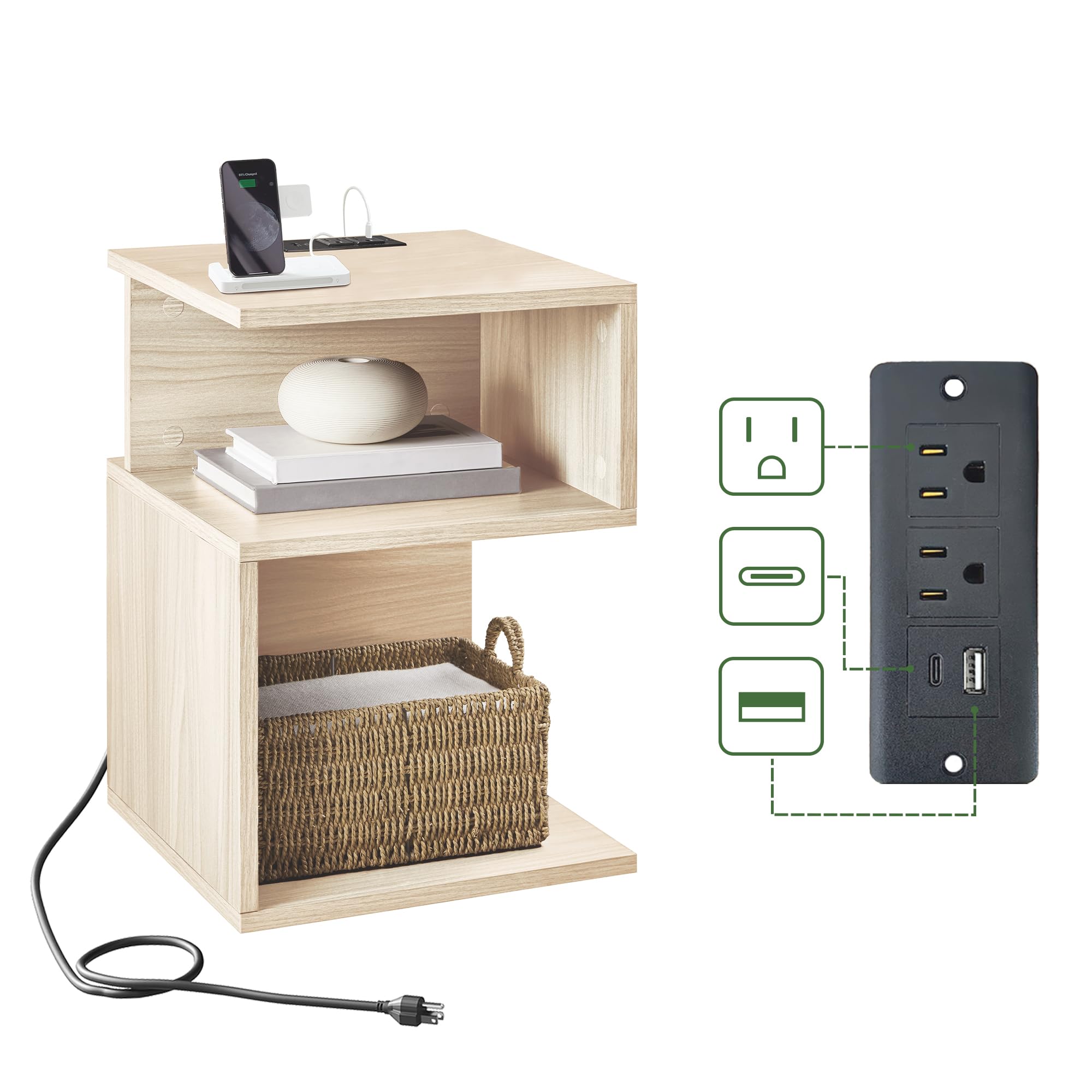 ODIKA Tokyo S Minimalist 3 Tier End Table - ODIKA