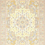 Artisanal Beige Geometric Medallion Floor Covering(Beige)