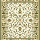 Sophisticated Olive Area with Detailed Scrollwork and Floral Motifs(Beige)