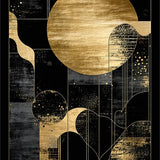 Luxurious Textured Abstract Motif(Gold)