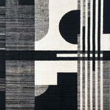Modern Stripe Symphony Black and White Geometric Patterned(Black)