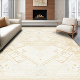 Boho Chic Neutral Toned Geometric Patterned Area For Modern Home(Beige)