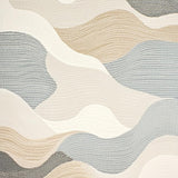 Minimalist Beige Bath Mat with Abstract Wave Like Design(Beige)