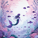 Whimsical Pastel Mermaid Scales(Purple)
