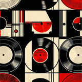 Farmhouse Record Mat with Nostalgic Design(Red)