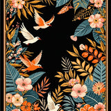 Whimsical Bright Floral Elegance(Black)