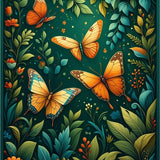 Artful Dark Green Floral Palette(Green)