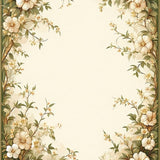 Hallway Runner with Beige and Green Floral Design(Beige)