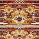 Artistic Area with Rich Browns and Warm Golds Abstract Tribal Design(Red)