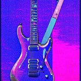 Artistic Reflective Guitar Motif(Blue)