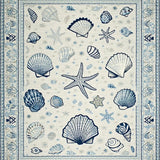 Coastal Shell Motif with Blue Hues(Blue)