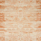 Boho Style Area Rustic Beige Design(Orange)